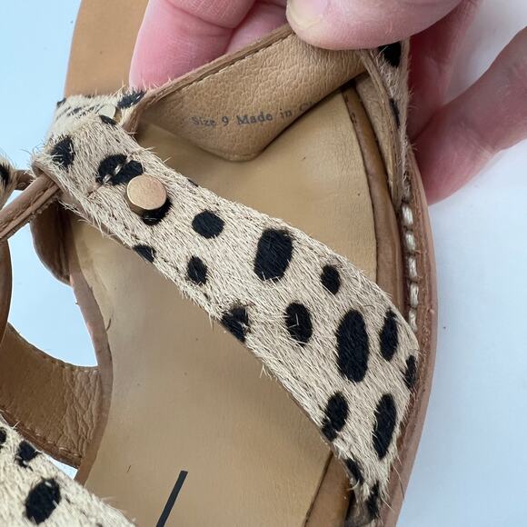 Dolce Vita Lyndon Sandal Size 9 Lace Up Heel Leopard Calf Hair Leather Gladiator - Picture 8 of 11